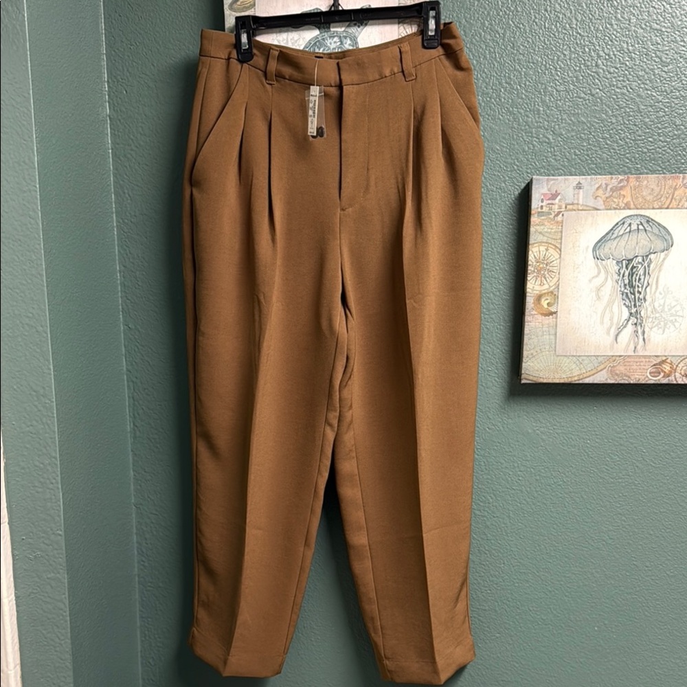 Madewell olive Pleated Trousers High-Waisted Relaxed Fit